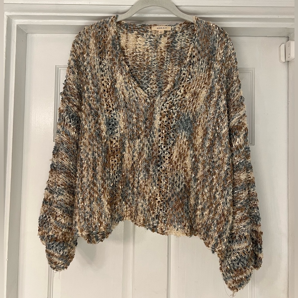 GILLI Cropped Multicolor Sweater